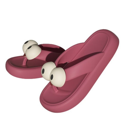 Funny Big Eyes Cushion Flip Flops