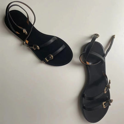 Trendy Roman Slimming Flat Sandals