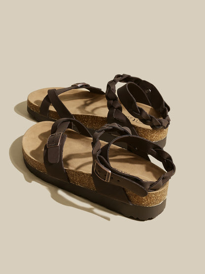 Vintage Leather Woven Roman Sandals