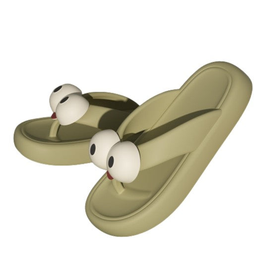 Funny Big Eyes Cushion Flip Flops